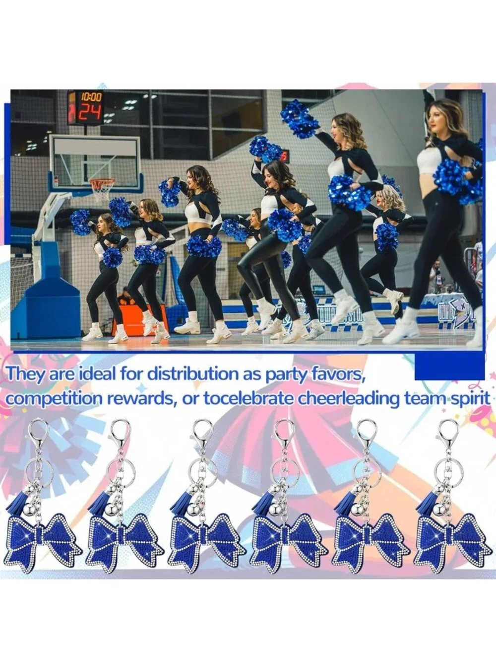 12 Pcs Bling Rhinestone Keychains for Women | Purse Charms & Key Rings
